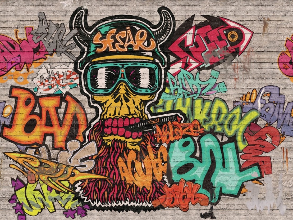 BLAKE graf tag papier peint street art LONDONART - SEANROYALE