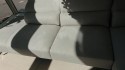 Canapé d'angle gris clair & pouf ABOVE.OCEAN en déstockage