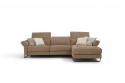 Canapé d’angle 4 places relax électrique JAHNY.L, tissu ou cuir