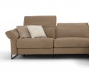 Canapé d’angle 4 places relax électrique JAHNY.L, tissu ou cuir
