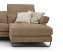 Canapé d’angle 4 places relax électrique JAHNY.L, cuir ou tissu