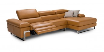 Canapé d’angle relax 4 places chaise longue DIAMOND.L.RELAX, cuir ou tissu