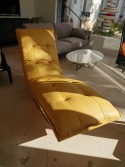 Chaise longue design en cuir jaune safran à bascule SWING-SWING