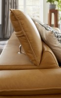 Canapé angle HIGHLIGHTS, cuir ou tissu, assise motorisée ou non