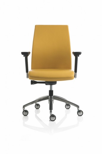 Fauteuil de bureau dossier semi-haut accoudoirs 3D SMARTOFFICE LUXY cuir ou velours Kvadrat