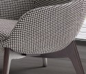 ARMAND.H, fauteuil coque egg pieds bois frêne tapissé de cuir, tissu ou nubuck