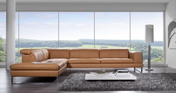 Canapé 4,5 places design en cuir d'angle BJBent