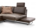 Canapé d'angle 4 places BRADY.SWING assise pivotante en cuir ou tissu