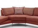 Canapé d’angle trapézoïdal 4 places BRADY.SWING assise pivotante en cuir ou tissu