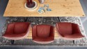 Banquette design LOOPER assises pivotantes en cuir ou tissu ou bi matière