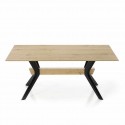 Grande table à manger rectangulaire bicolore MANT 220x100 cm, hêtre, chêne ou noyer