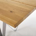 Table à manger rectangulaire GERBOIS 180x90 cm, plateau hêtre, chêne, HPL ou céramique
