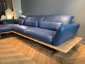 ATEMPTATION canapé d'angle sur plateau banc en bois 5 places en cuir pleine fleur Deluxe 2 Ultra Royal Blue