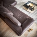 Canapé d’angle 3,5 places BLOATY.SR profondeur d’assise modifiable, grande chaise longue cuir ou tissu