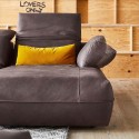 Canapé d’angle 3,5 places BLOATY.SR profondeur d’assise modifiable, grande chaise longue cuir ou tissu