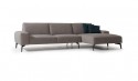 Canapé d’angle 4 places minimaliste RONNY.T, chaise longue cuir ou tissu
