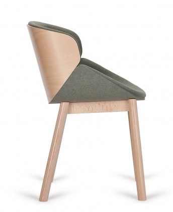ADORÉ chaise coque bois extérieure semi-tapissée design