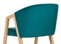 Petit fauteuil de table tapissé cuir ou tissu pieds bois MARLON.JNR