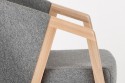 Petit fauteuil de table tapissé cuir ou tissu pieds bois MARLON.JNR