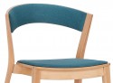 Chaise design en bois tapissée cuir ou tissu ARCWOOD