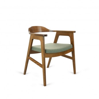 BJÖRN1 fauteuil bois de hêtre assise tapissée cuir ou tissu
