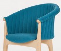 FISHBONES petit fauteuil design tapissé en bois et tissu ou cuir