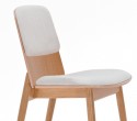 Chaises en bois design semi-tapissées AXEL par 2 ou 4 ou 6