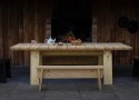 GRAND CHARTREUX, grande table de jardin rectangulaire en bois massif de frêne thermo-traité