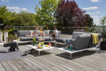 Grand canapé de terrasse outdoor modulable BAYMOOD 8 places