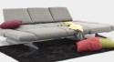 BLUEWAY, petit canapé d’angle réglable grande chaise longue double accoudoirs, cuir ou tissu