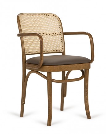 811 petit fauteuil en bois courbé Hoffmann bois, tapissé ou canné