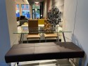 Table en verre + banc cuir