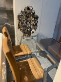 Table en verre + banc cuir