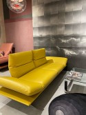 Canapé cuir jaune design 2,5 places AD.SENSO