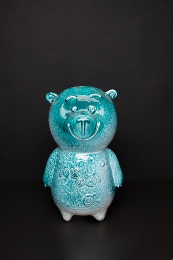 DZYGA petit ourson bleu en céramique d'Ukraine