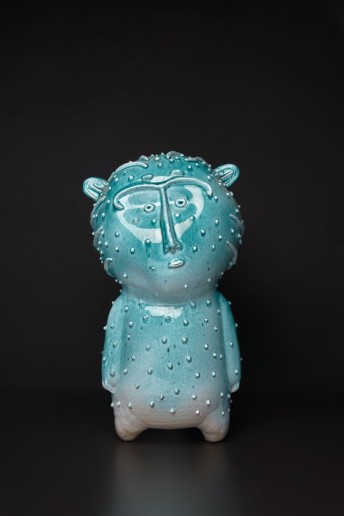 KHRYTSYK petit mouton en céramique bleu d'Ukraine collection DIDO