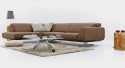 Canapé d’angle BRANDON.ML 4,5 places, assise fixe ou réglable en profondeur, cuir ou tissu