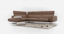 Canapé d’angle BRANDON.ML 4,5 places, assise fixe ou réglable en profondeur, cuir ou tissu