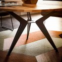 Table à manger ronde TABLE.SEAN1 diamètre 130 cm, hêtre, chêne ou noyer, piètement origami