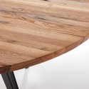 Table à manger ronde TABLE.SEAN1 diamètre 130 cm, hêtre, chêne ou noyer, piètement origami