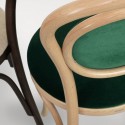 1840 chaise bistrot dos médaillon style THONET en bois courbé dossier tapissé