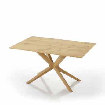 Table rectangulaire TABLE.SEAN2 180x90 cm, plateau hêtre, chêne, noyer, HPL ou céramique