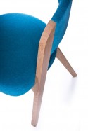 Chaise MERAN design tapissée cuir ou tissu, en bois de chêne ou hêtre