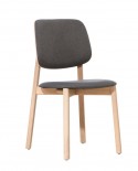 BRADLEY chaise design tapissée dos bois cubique