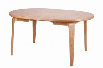 Table à manger ronde extensible 110 / 155 cm en chêne, MERAN