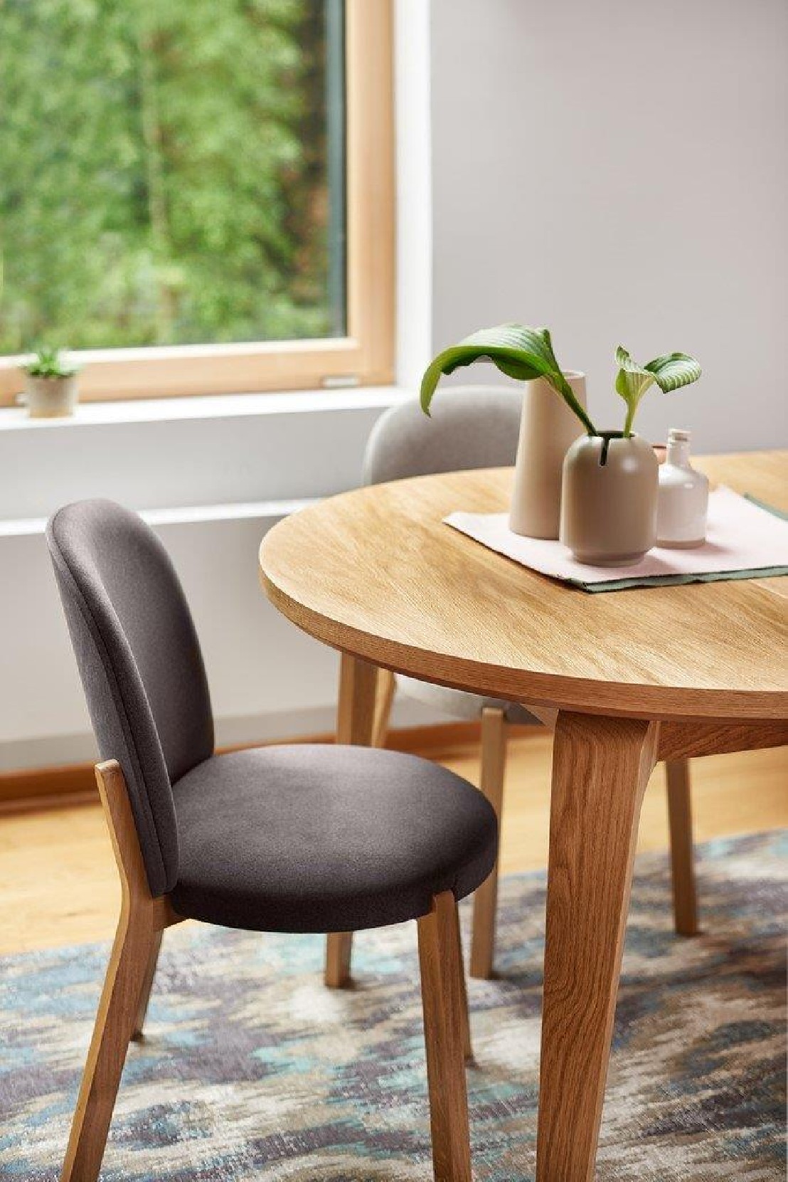 Table à Manger Ronde Lailang 110 Cm - Pour 4 Personnes, Surface En Bois, Pied Métal - Dimensions 110x110x75 Cm - Design Moderne Et Campagne