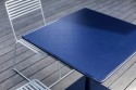 Petite table de jardin TINA carrée en métal acier de couleur, plateau perforé galvanisé