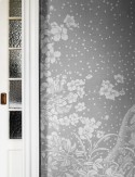 Papier peint HIYOKU LONDONART fleurs blanches inspiration japonaise sur mesure