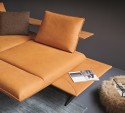 AM.WOODY.HARLEY, canapé d’angle 4,5 places cuir ou tissu, assise transformable en chaise longue