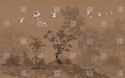 OBI papier peint sur mesure paysage arbres et vol de grues LONDONART